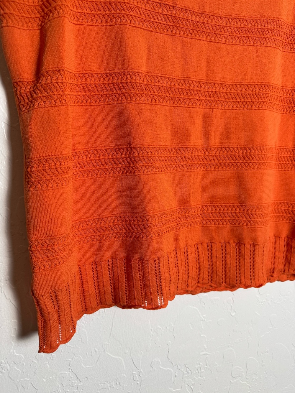Sam Edelman Orange Scallop Trim Square Neck Sweater Tank Top XL - Picture 4 of 9